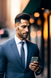 Single Mann guckt auf sein Smartphone